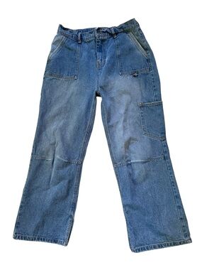 Zudio Women’s Baggy Carpenter Denim Jeans Blue Straight Leg Size 34 XL